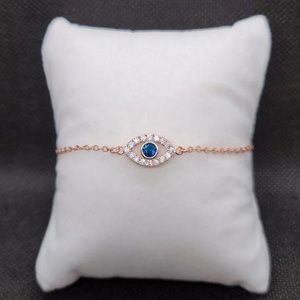 Rose Gold Eye of Isis Bracelet with Crystals